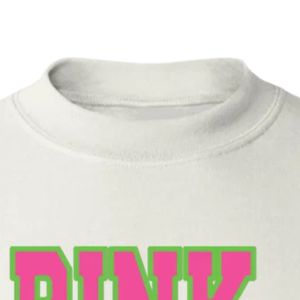 Sweat-shirt à col rond graphique blanc, rose et vert, à manches longues, avec poignets côtelés, décontracté, en polaire pour femme, style streetwear tendance - Product Image 2