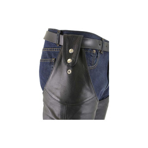 Samroz Sports <b>Men's</b> Premium <b>Leather</b> Motorcycle <b>Chaps</b>-Fully Lined Coin Pocket Customizable Logo Color Front Position All Seasons - Product Image 5