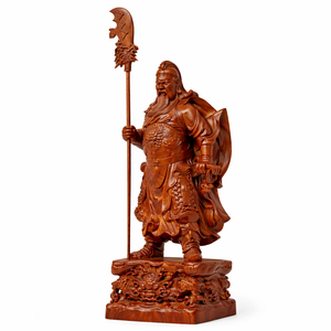 Estatua de Guan Yu hecha de madera aromática - Product Image 3