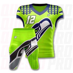 Tenues de football américain personnalisées brodées pour jeunes, équipes universitaires, maillots de flag football, shorts, ensembles, vêtements de sport par sublimation - Product Image 3