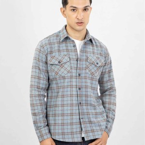 Chemise en flanelle à carreaux à manches longues pour homme, col boutonné, style décontracté, manches longues, vêtement d'automne, tissu en coton respirant - Product Image 1