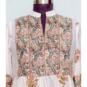 Robe longue trapèze confortable et légère pour femme, élégante, simple, à manches longues, en dentelle florale unie, avec boutons numériques, lavable - Product Image 2