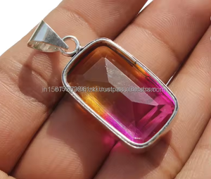 Hermoso colgante de ametrino, joyería curativa de Plata de Ley 925, piedra facetada, colgante hecho a mano, joyería de diseñador, regalo de aniversario - Product Image 3
