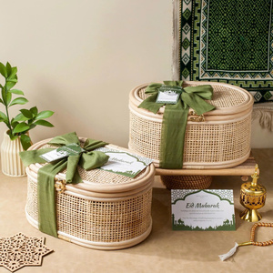 Juego de 2 cajas de ratán con tapa y accesorios, hechas en Vietnam, con precio de mayoreo, OEM, ODM, color para la festividad del Ramadán. - Product Image 1