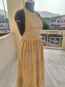 Vestido Maxi de Algodón con Estampado Floral Boho, Diseño de Cuello Elegante, Corte Evase, Vestido Casual para Playa o Fiesta, Venta al Por Mayor para Exportación - Product Image 6