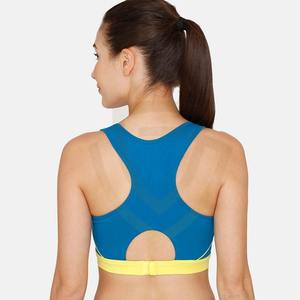 เสื้อชั้นในกีฬาผู้หญิงผ้าสแปนเด็กซ์/โพลีเอสเตอร์ พิมพ์โลโก้ตามสั่ง ป้องกันแบคทีเรีย บริการ OEM ขายส่ง รับผลิตเสื้อชั้นใน - Product Image 3