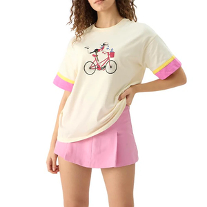เสื้อยืดคอกลมแขนสั้นสำหรับผู้หญิงทรงหลวมพิมพ์ลายทันสมัยแนวสปอร์ตออกแบบได้ตามต้องการ - Product Image 6