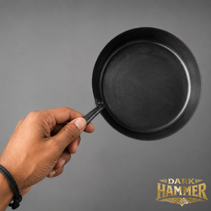 Sartén de Hierro Forjado a Mano con Mango Largo, Sartén Redonda Rústica para Acampar, Cocina al Aire Libre, Utensilio de Cocina Tradicional Hecho a Mano - Product Image 3