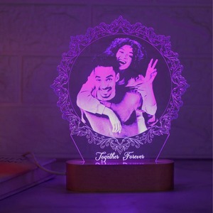 Best Quality Round Photo LED Lamp with Personalized Image Name Night <b>Light</b> for Bedroom and Living Room Available For Sale - Product Image 4