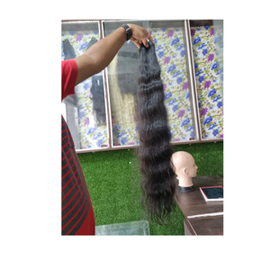 Natural <b>Brown</b> Black Wavy Human Hair Extensions Single Drawn Long Loose Wave Bundles Soft Texture for Salon Weaving Use - Product Image 2