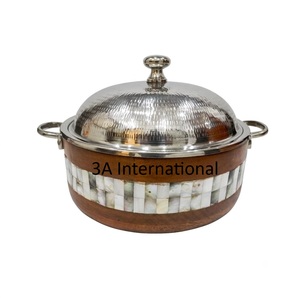 Stainless Steel Rounded <b>Food</b> Warmer Insulated Hot Pot For Hammered Design Serving Pot For Arabic Style Casseroles <b>Server</b> Pot - Product Image 5