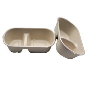 Disposable Split <b>Lunch</b> <b>Box</b> Sustainable Food Packaging Container <b>with</b> Multiple <b>Compartments</b> for Catering and Meal Delivery - Product Image 3