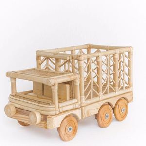 Camions en rotin faits à la main, jouets éducatifs pour petit garçon, véhicules jouets écologiques, mini-camions - Product Image 2