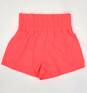 High Waist Pink <b>Skorts</b> With Ruffles Elastic Waist Sporty Style <b>Women's</b> Shorts Breathable Knitted Spandex Polyester - Product Image 5