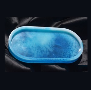 Marble Look Resin Serving Tray For Luxury <b>Table</b> Styling Providing Elegant Appearance And Durable Construction - Product Image 1