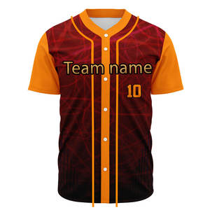 Maillot de baseball de haute qualité, nouveau design, entièrement imprimé par sublimation, vêtements de softball, chemise, veste de baseball, uniforme d'équipe - Product Image 1