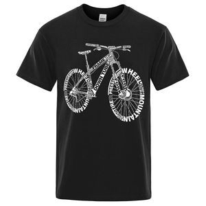 T-shirts graphiques VTT Fashion Letters pour hommes, col rond, 100 % coton, imprimé numérique, tricoté, séchage rapide, coupe ample, collection automne - Product Image 2