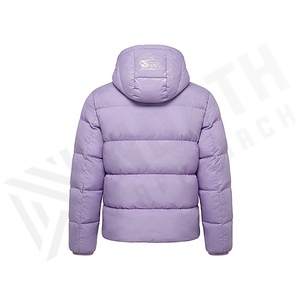 เสื้อแจ็คเก็ตมีฮู้ดสำหรับผู้หญิง สีม่วง แขนยาว บุด้วยโพลีเอสเตอร์ ความยาวปกติ ปิดด้วยซิป สีพื้น - Product Image 2