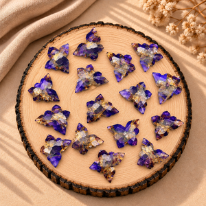 Cuentas de Cobre con Forma de Mariposa y Amatista, 14x10mm, Facetadas, para Fabricación de Joyas, Venta al por Mayor, Cuentas Sueltas, Suministros para Manualidades - Product Image 2