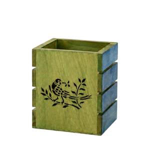 Porte-couverts en bois écologique, organisateur d'ustensiles de cuisine multifonctionnel pour cuillères, fourchettes et couteaux, rangement de table rustique - Product Image 1