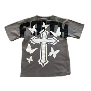เสื้อยืดทรงบ็อกซี่ผ้าฝ้าย 100% สำหรับผู้ชาย สไตล์สตรีทแวร์ แขนสั้น พร้อมตัวเลือกออกแบบโลโก้ เสื้อยืดเปล่าสำหรับสกรีนลาย มีสินค้าในสต็อก - Product Image 6