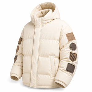 Chaqueta Acolchada Negra con Capucha para Hombre, Abrigo Casual de Invierno Cálido y Grueso con Cierre de Cremallera y Relleno de Poliéster - Product Image 3