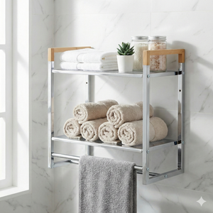 Black Friday VENTA estante Taiwán hogar almacenamiento muebles artículos para el hogar accesorios de baño Toalla de metal estante de baño - Product Image 1