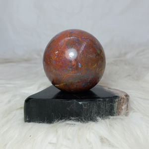 Vente en gros de pierres précieuses de jaspe rouge d'Indonésie de haute qualité, forme sphérique, artisanat, cristal de guérison, 5 cm - Product Image 4
