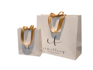 Wholesale Luxury Jewelry Paper Shopping <b>Bags</b> with Gold Satin Ribbon Handles Custom Logo <b>Gift</b> Packaging <b>Bags</b> - Product Image 2
