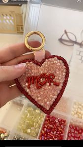 Handmade Beaded Embroidery Keychain Elegant Artisan Key Holder Fashion <b>Bag</b> <b>Charm</b> - Product Image 3