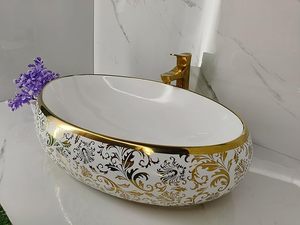 Lavabo moderne de luxe en nacre écologique, finition ultra-lisse et brillante, 26 cm, pour salles de bain d'hôtel - Product Image 4