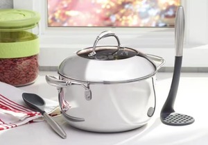 Stainless Steel Casserole <b>Pot</b> <b>Set</b> Round With Lid Durable Minimalist Design For All Stove Types Polished Finish - Product Image 5