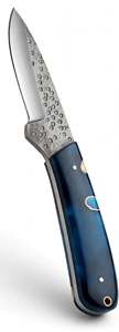 Cuchillo de Utilidad para Camping al Aire Libre, Forjado a Mano, con Hoja Fija y Mango de Resina Azul - Product Image 6