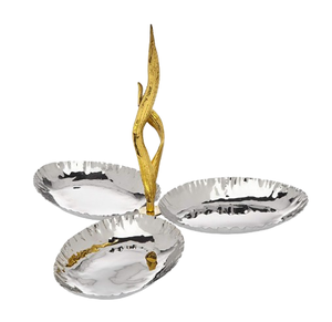 Bol de service pour ustensiles de cuisine, distributeur de noix finition argent brillant, distributeur de noix décoratif pour mariage, bol à fruits secs - Product Image 4