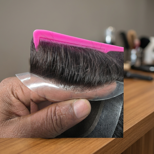 Prótesis Capilar de Encaje de Cabello Natural Remy Indio para Hombres, Disimulador de Cabello Fino, Uso Diario en Salón, Base de PU, Nudos Invisibles de 38mm, Taz - Product Image 1
