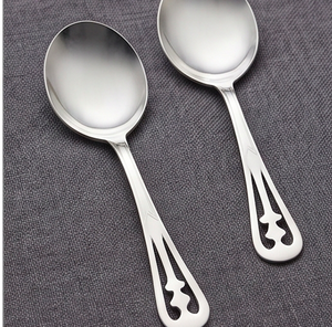 Ensemble de cuillères en acier inoxydable faites à la main de qualité supérieure, finition argentée, couverts élégants pour la table, le dessert, la nourriture, les fêtes - Product Image 2
