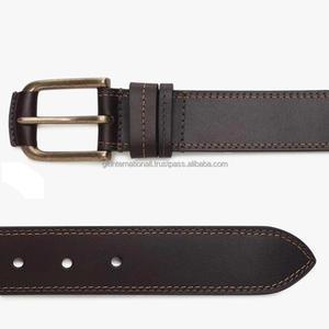 Ceinture pour homme avec logo personnalisé, en cuir pleine fleur véritable, boucle en laiton, prix de gros d'usine - Product Image 2