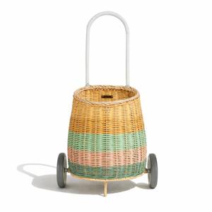 Cesta de mimbre con ruedas para cochecito de bebé, cesta de almacenamiento pequeña, maleta con ruedas - Product Image 5