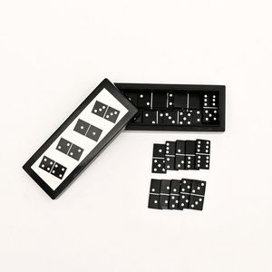 Jeu de dominos en résine noire, décoration artistique pour la maison, cadeau artisanal, pièces de jeu de collection de forme personnalisée, boîte noire brillante, décoration artistique pour la maison - Product Image 4