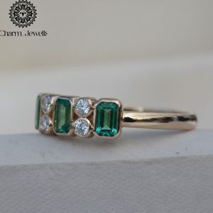 Charm Jewells IGI Certified 3 GM <b>Silver</b> Rose Gold Plated Cushion Cut Moissanite <b>Eternity</b> Band <b>Ring</b> Prong Setting Women's <b>Ring</b> - Product Image 3