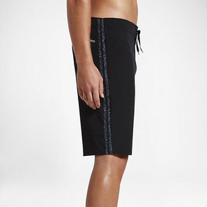 Men's Solid <b>Black</b> <b>Board</b> Shorts Mid Waist Drawstring Quick Dry Eco-Friendly Casual Swimwear Front Logo Cotton Shorts - Product Image 3