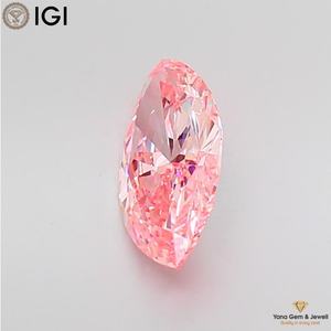 เพชรทรงมาร์ควิส สีชมพูแฟนซี ความใสระดับ VS2 ผลิตในห้องปฏิบัติการด้วยเทคนิค CVD น้ำหนัก 2.00 กะรัต พร้อมใบรับรอง IGI สำหรับทำแหวนแบบสั่งทำ - Product Image 5