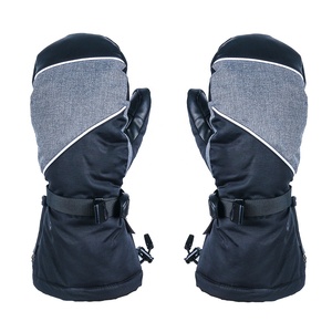 Guantes de esquí con dedos completos, negros, de poliéster, con aislamiento térmico, cierre de gancho y bucle, unisex, para invierno y actividades al aire libre - Product Image 2