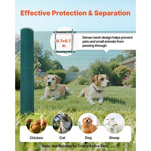 Rete di sicurezza per giardino 3 x 30 m con pali e picchetti a doppia punta, recinzione in rete plastica con fune di fissaggio inclusa - Product Image 4