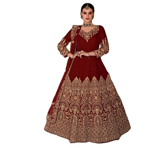 Vente en ligne de costume en velours indien et pakistanais Collection de travail élégant avec côtés avant et arrière - Product Image 1