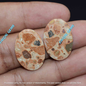 FAIJAN GEMS Paire de cabochons en jaspe astéroïde naturel de haute qualité, avec expertise tierce, pour la création de bagues, pendentifs et boucles d'oreilles sur mesure - Product Image 2