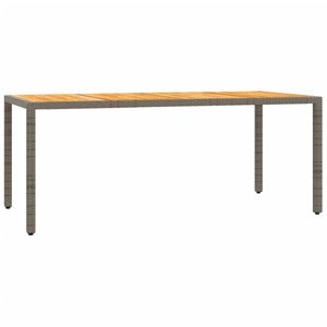 <b>Grey</b> Garden Dining Set 6 Seater Teak Table Rattan <b>Frame</b> Weather Resistant Outdoor Furniture - Product Image 4