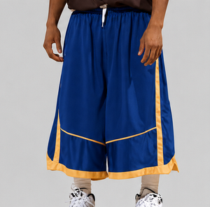 Shorts de basket amples vintage – Shorts d'entraînement athlétiques en mesh style streetwear rétro pour hommes - Product Image 5