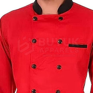 เสื้อเชฟมืออาชีพ ผ้าโพลีเอสเตอร์/คอตตอน ทนความร้อน กันยับ แขนยาว ติดกระดุม สำหรับร้านอาหาร บาร์ ครัว - Product Image 3