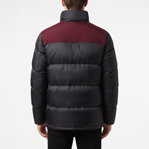 Wholesale High Quality Color Block Winter Puffer Jacket For Men Quilted Stand Collar Warm <b>Padded</b> <b>Coat</b> Full Zip Pocket Jacket - Product Image 2